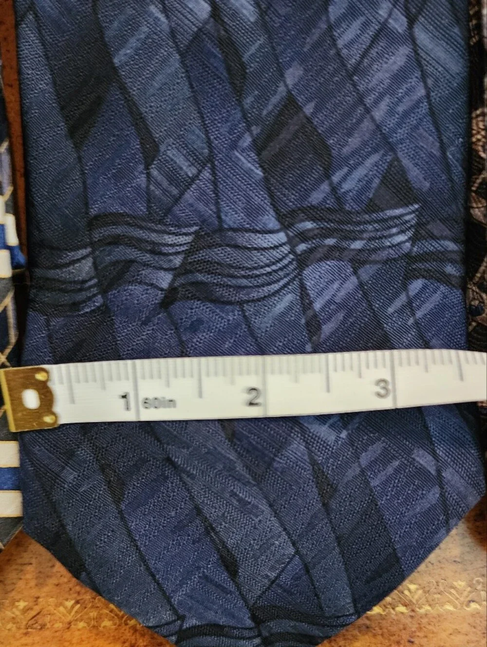 3pc HONORS 100% Silk Men’s Tie Lot Made in USA Navy Geometric Neckties